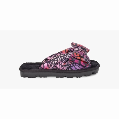 Chinelos UGG Lushette Pop Graffiti Puffer Mulher Multicoloridas | PT-FLZMS